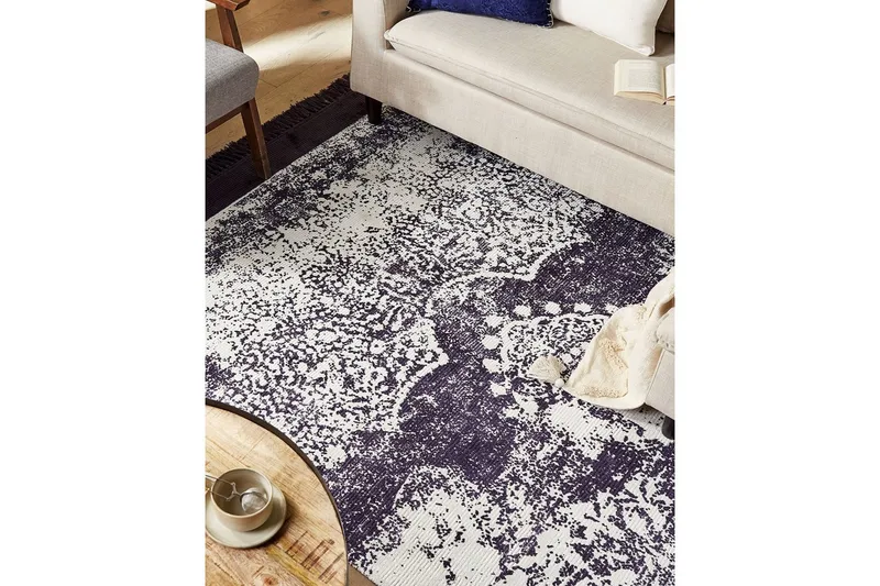 Matta Akarsu - Violett, vit, 140x200 cm - Textilier & mattor - Mattor - Modern matta - Viskosmattor