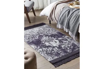 Matta Akarsu - Violett, vit, 80x150 cm - Textilier & mattor - Mattor - Modern matta - Viskosmattor