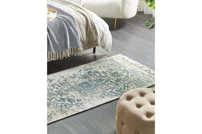 Matta Boyali - Beige, Grön, 80x150 cm - Textilier & mattor - Mattor - Modern matta - Viskosmattor