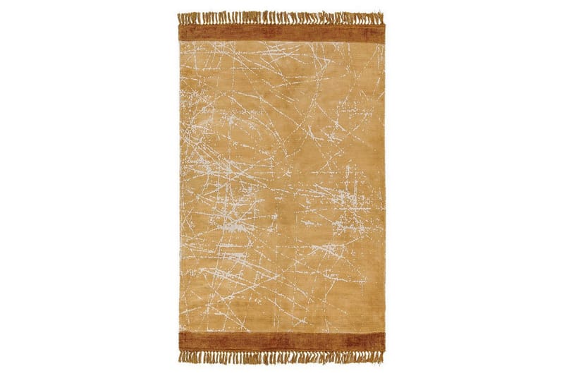 Matta Hanli - Orange, Vit, 140x200 cm - Textilier & mattor - Mattor - Modern matta - Viskosmattor