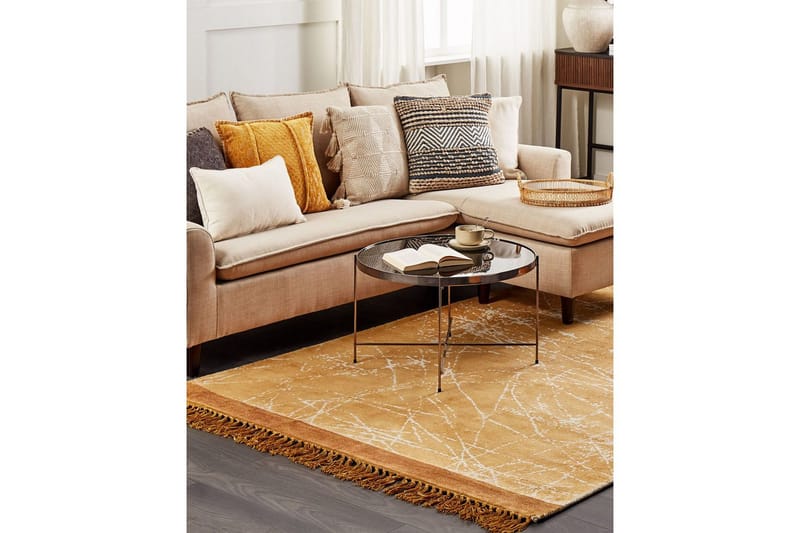 Matta Hanli - Orange, Vit, 160x230 cm - Textilier & mattor - Mattor - Modern matta - Viskosmattor