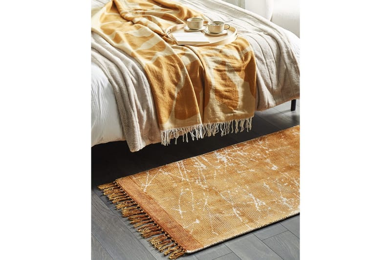 Matta Hanli - Orange, Vit, 80x150 cm - Textilier & mattor - Mattor - Modern matta - Viskosmattor