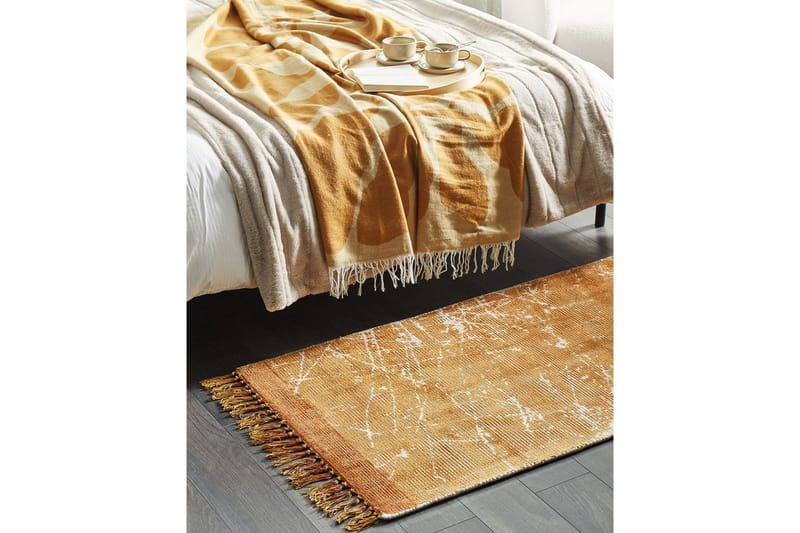 Matta Hanli - Orange, Vit, 80x150 cm - Textilier & mattor - Mattor - Modern matta - Viskosmattor