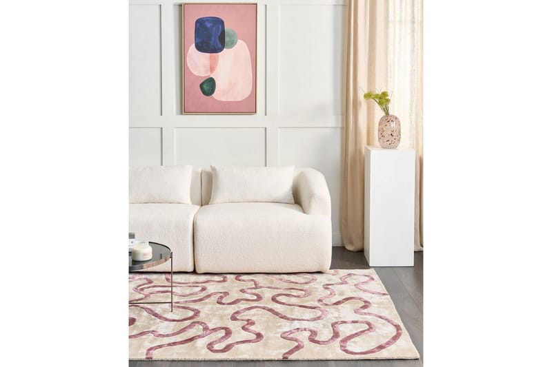 Matta Kappar - Beige, Rosa - Textilier & mattor - Mattor - Modern matta - Viskosmattor