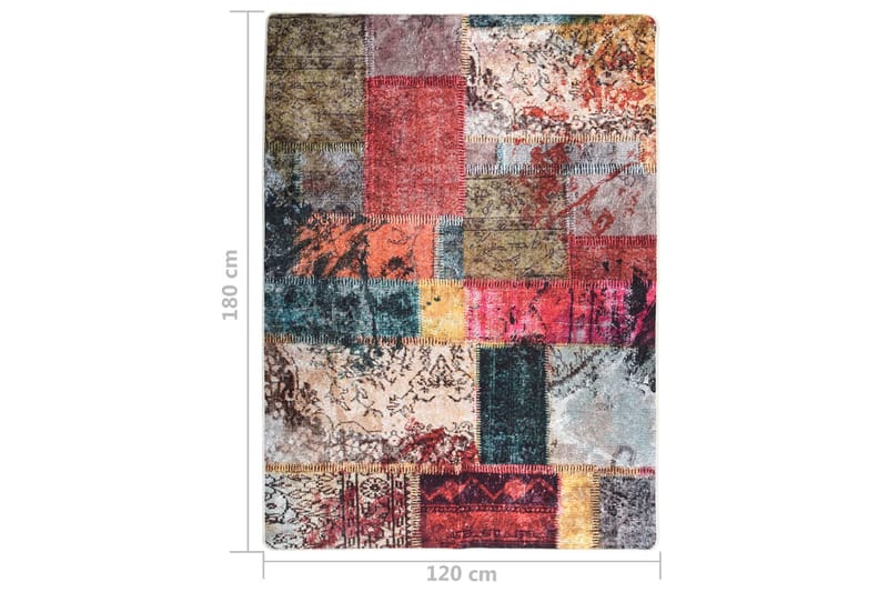 Matta tvättbar lappmönster 120x180 cm flerfärgad halkfri - Flerfärgad - Patchwork mattor