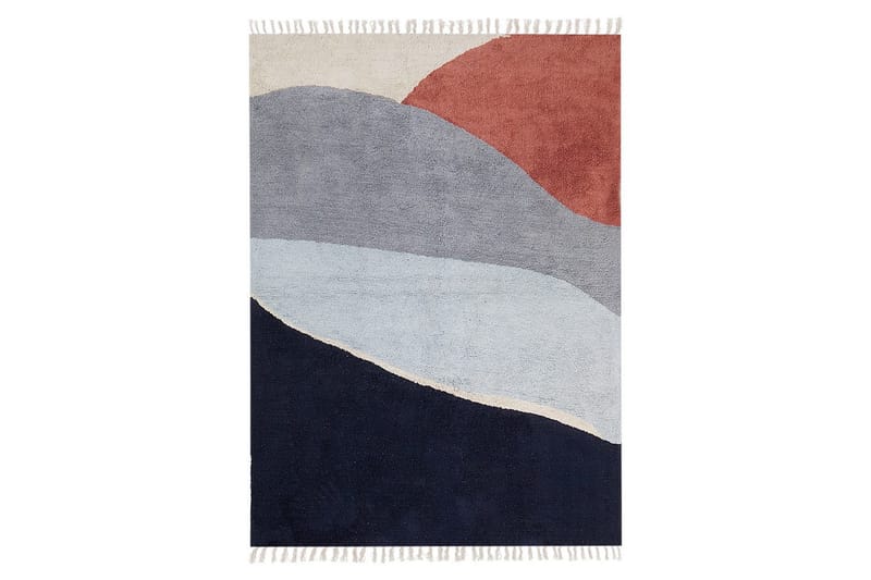 Matta Xinali - Blå, röd, beige, grå - Textilier & mattor - Mattor - Modern matta - Bomullsmattor
