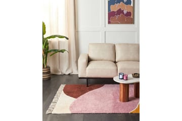 Matta Xinali - Rosa, gul, röd, beige - Textilier & mattor - Mattor - Modern matta - Bomullsmattor
