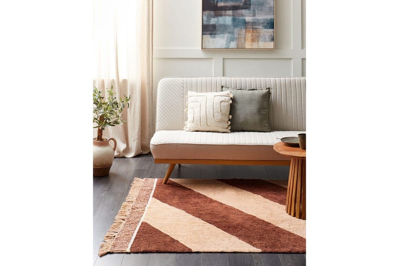Matta Xuluf - Brun, Beige - Textilier & mattor - Mattor - Modern matta - Bomullsmattor