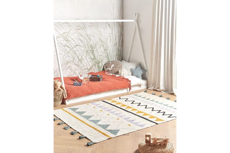 Matta Zaysan - Beige, grön, lila, gul, svart - Textilier & mattor - Mattor - Modern matta - Bomullsmattor