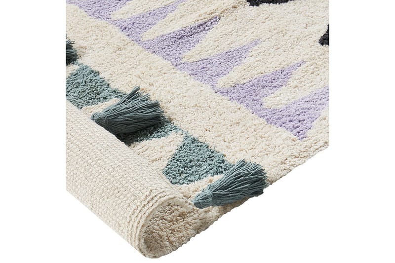 Matta Zaysan - Beige, grön, lila, gul, svart - Textilier & mattor - Mattor - Modern matta - Bomullsmattor