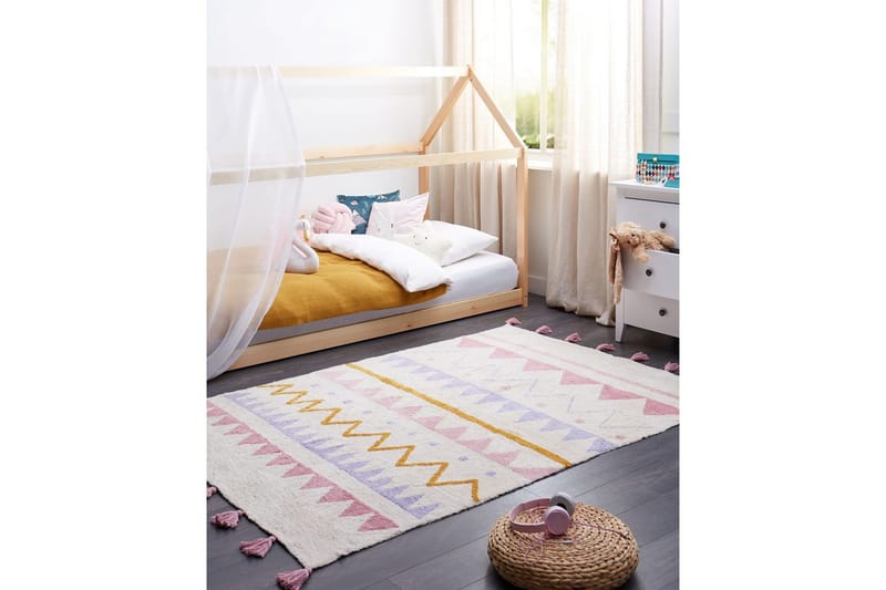 Matta Zaysan - Beige, rosa, lila, gul - Textilier & mattor - Mattor - Modern matta - Bomullsmattor