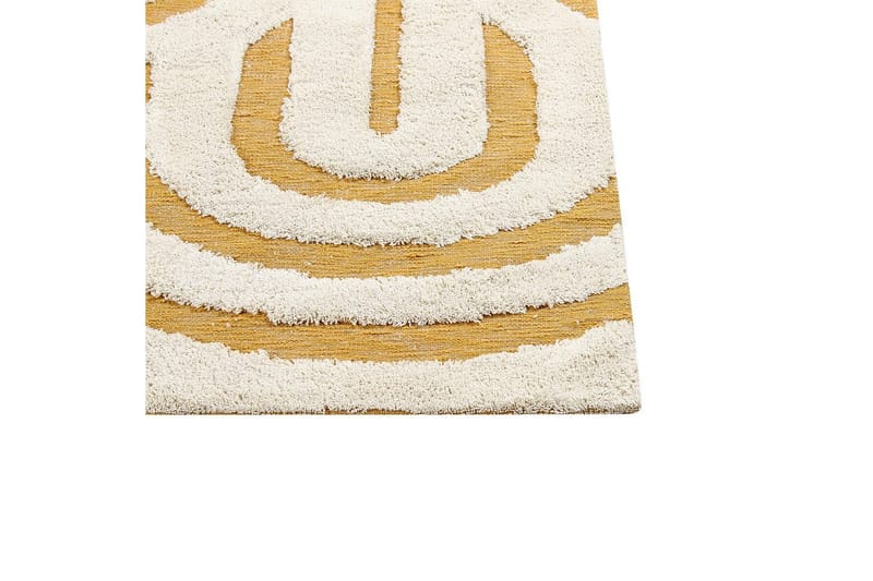 Matta Perai - Vit, Gul, 160x230 cm - Textilier & mattor - Mattor - Modern matta - Bomullsmattor