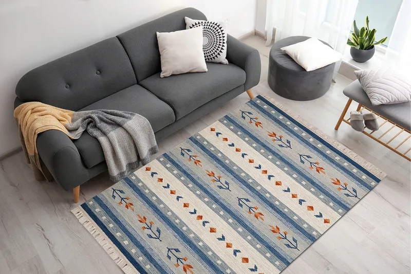 Fagersta Ullmatta 240x340 cm - Blå - Textilier & mattor - Mattor - Modern matta - Ullmattor