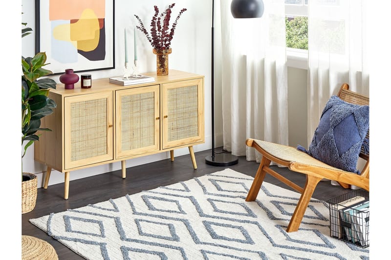 Menderes Ryamatta 160x230 cm - Beige - Textilier & mattor - Mattor - Modern matta - Bomullsmattor