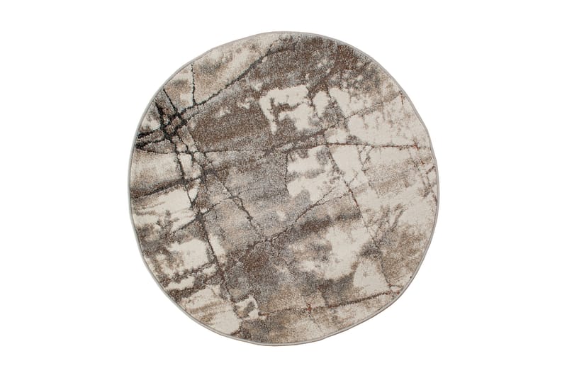 MENDY Matta Rund 200x200 Tegel Rost - Wiltonmattor - Friezemattor