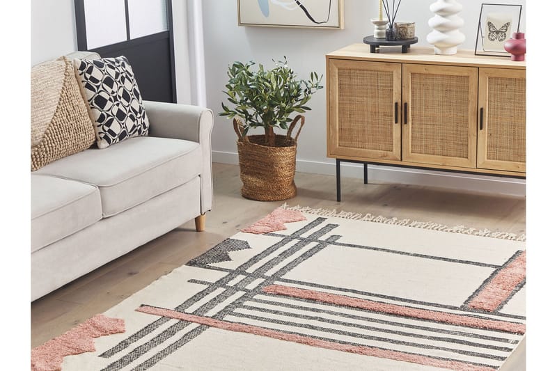 Muradiye Ryamatta 160x230 cm - Beige - Textilier & mattor - Mattor - Modern matta - Bomullsmattor