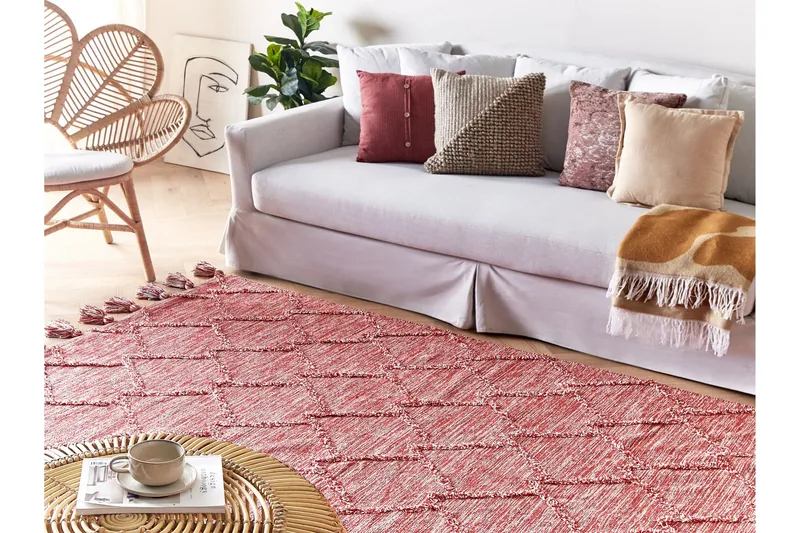 Nigde Ryamatta 160x230 cm - Röd - Textilier & mattor - Mattor - Modern matta - Bomullsmattor