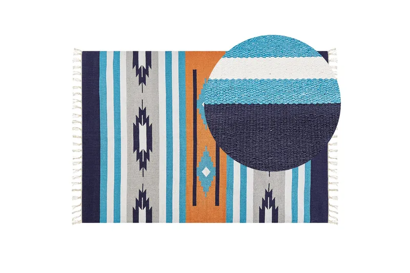 Noratus Bomullsmatta 200x300 cm - Blå - Textilier & mattor - Mattor - Modern matta - Bomullsmattor