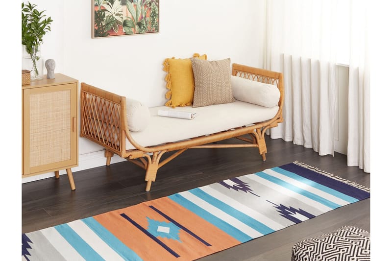 Noratus Bomullsmatta 80x300 cm - Blå - Textilier & mattor - Mattor - Modern matta - Bomullsmattor