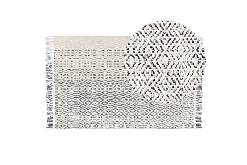Omerli Ullmatta 140x200 cm - Svart/Vit - Textilier & mattor - Mattor - Modern matta - Ullmattor