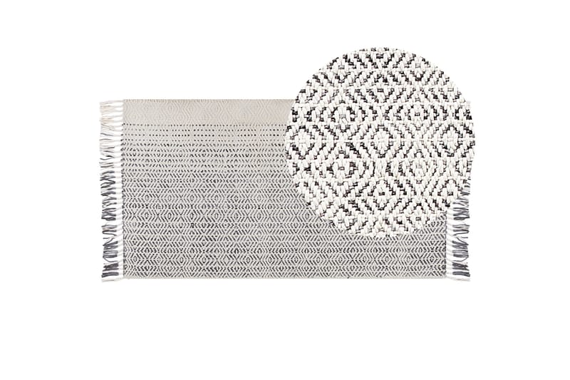 Omerli Ullmatta 80x150 cm - Svart/Vit - Textilier & mattor - Mattor - Modern matta - Ullmattor