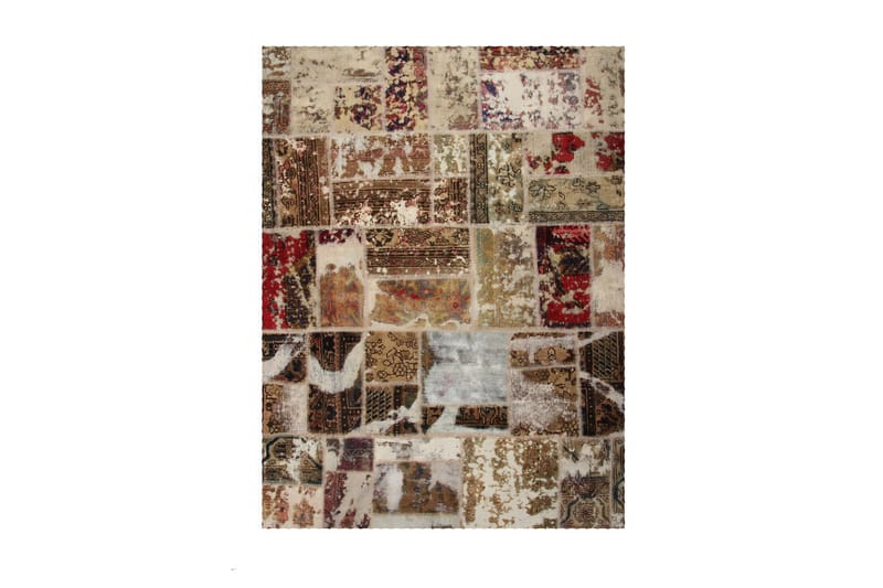 Handknuten Persisk Patchworkmatta 168x223 cm Beige/Brun - Patchwork mattor