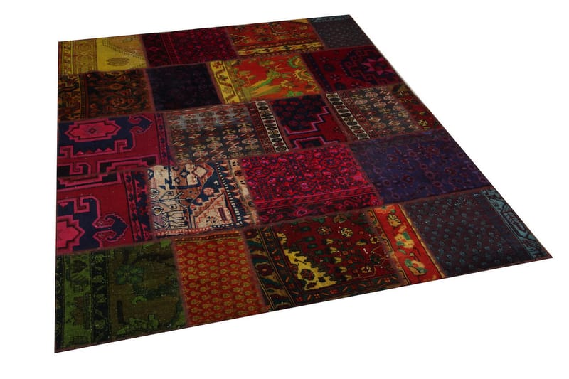 Handknuten Persisk Patchworkmatta 172x225 cm Flerfärgad - Patchwork mattor
