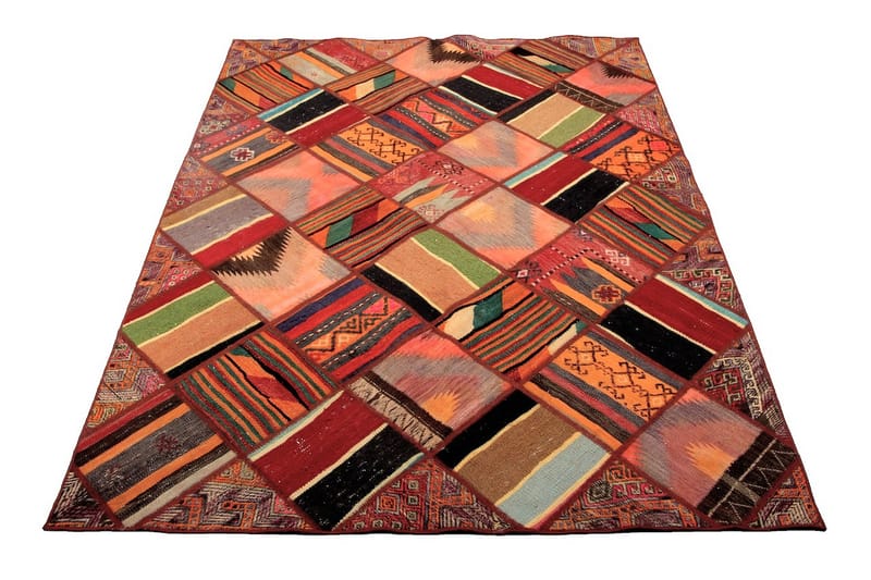 Handknuten Persisk Patchwork Ullmatta 167x231 cm Garn Flerfä - Patchwork mattor