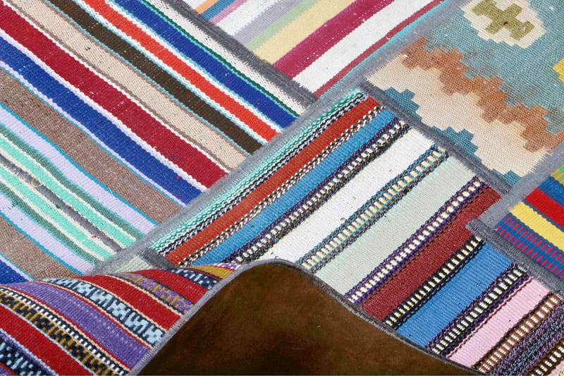 Handknuten Persisk Matta 164x232 cm Kelim Flerfärgad -   - Patchwork mattor