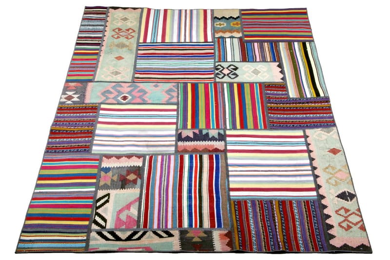 Handknuten Persisk Matta 164x232 cm Kelim Flerfärgad -   - Patchwork mattor