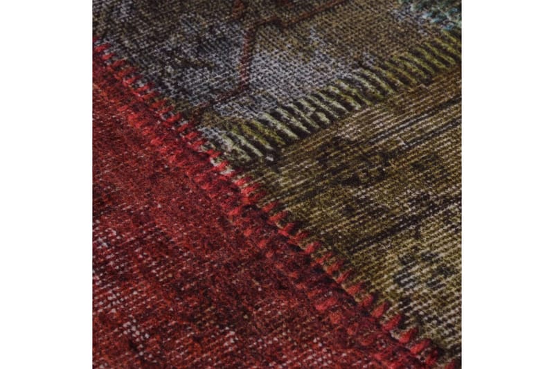 Matta tvättbar lappmönster Ï†120 cm flerfärgad halkfri - Flerfärgad - Patchwork mattor