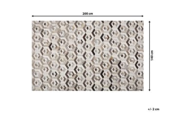 Tavak Matta 140x200 cm - Läder/Beige/Brun - Textilier & mattor - Mattor - Modern matta - Patchwork mattor