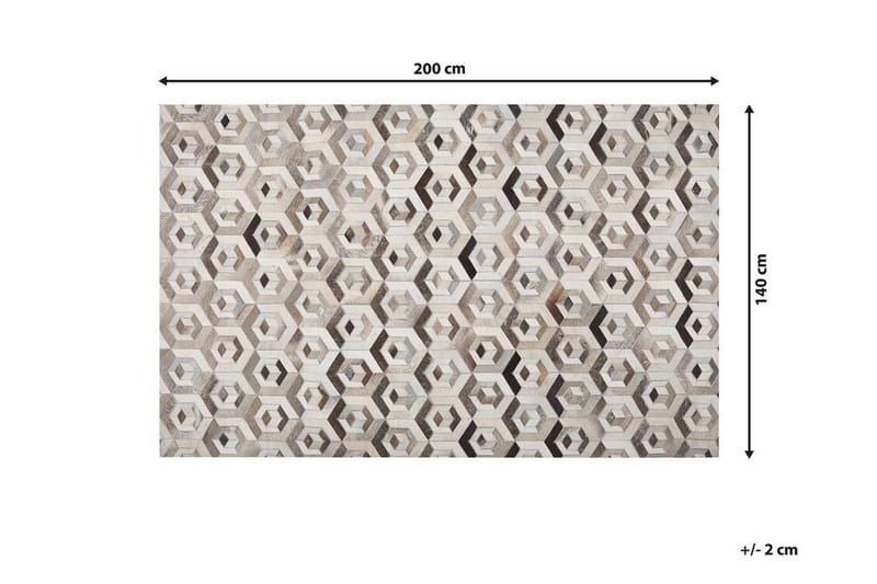 Tavak Matta 140x200 cm - Läder/Beige/Brun - Textilier & mattor - Mattor - Modern matta - Patchwork mattor