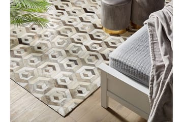 Tavak Matta 140x200 cm - Läder/Beige/Brun - Textilier & mattor - Mattor - Modern matta - Patchwork mattor