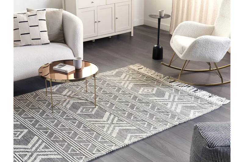 Pazar Ullmatta 160x230 cm, Svart/Vit