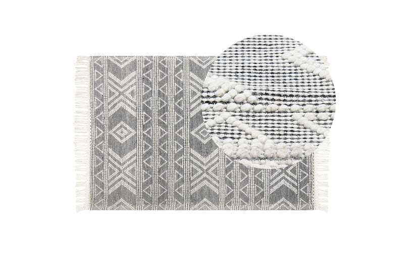 Pazar Ullmatta 160x230 cm - Svart/Vit - Textilier & mattor - Mattor - Modern matta - Ullmattor