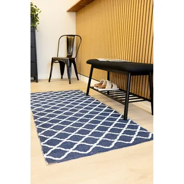 Plastmatta Hilma Wave - 70x300 cm, Blå - Textilier & mattor - Mattor - Modern matta - Friezemattor