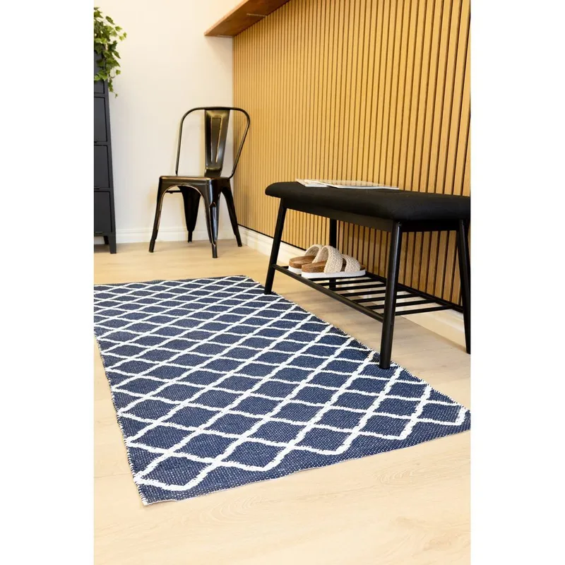 Plastmatta Hilma Wave - 70x300 cm, Blå - Textilier & mattor - Mattor - Modern matta - Friezemattor