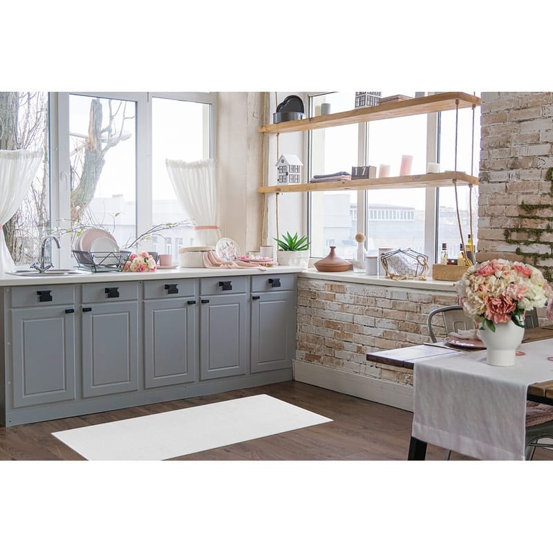 Plastmatta Hilma Plain - 70x300 cm, Vit - Textilier & mattor - Mattor - Modern matta - Friezemattor
