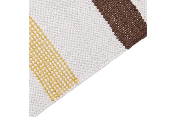 Plattvävd Hisarli - Brun, gul, orange, beige, 140x200 cm - Textilier & mattor - Mattor - Modern matta - Bomullsmattor