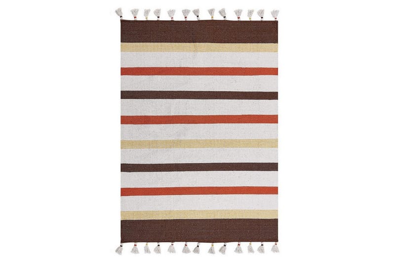 Plattvävd Hisarli, Brun, gul, orange, beige, 160x230 cm
