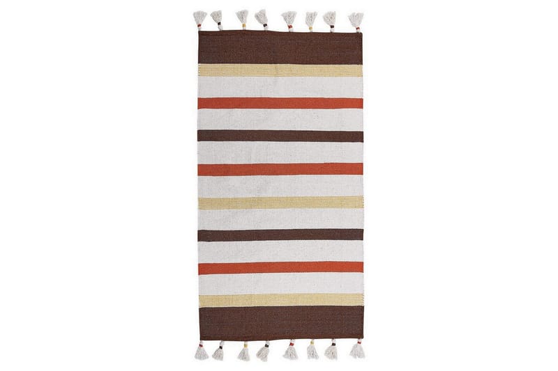 Plattvävd Hisarli, Brun, gul, orange, beige, 80x150 cm