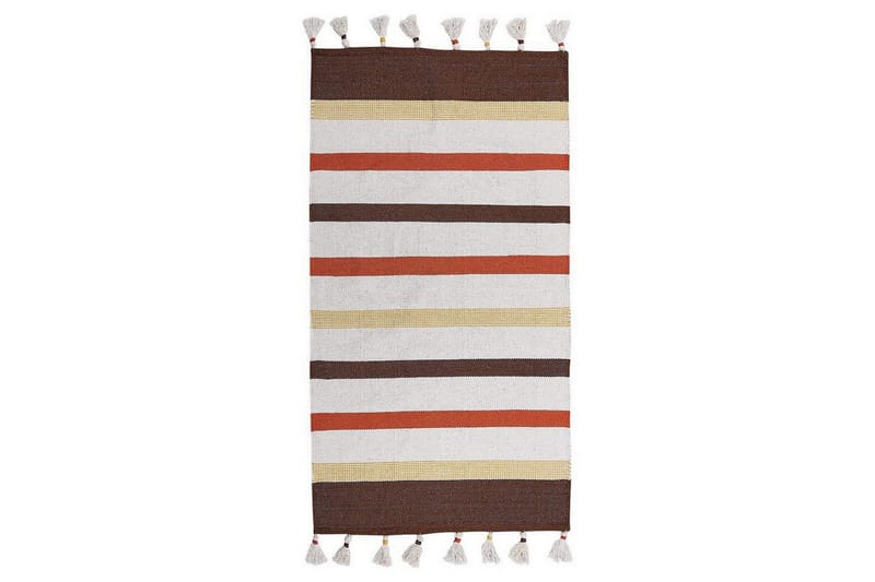 Plattvävd Hisarli, Brun, gul, orange, beige, 80x150 cm