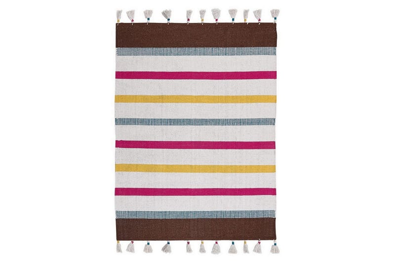 Plattvävd Hisarli - Flerfärgad, vit, brun, blå, orange, 140x200 cm - Textilier & mattor - Mattor - Modern matta - Bomullsmattor