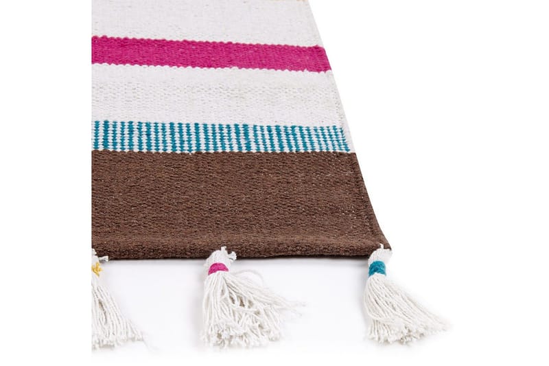 Plattvävd Hisarli - Flerfärgad, vit, brun, blå, orange, 160x230 cm - Textilier & mattor - Mattor - Modern matta - Bomullsmattor