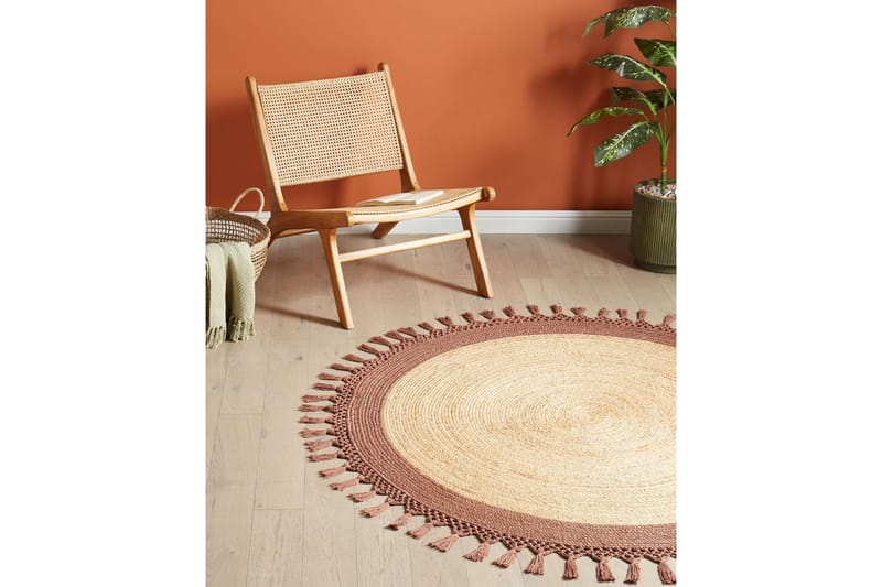 Plattvävd Marts - Beige, brun, 140x140 cm - Textilier & mattor - Mattor - Modern matta - Jutemattor & sisalmattor