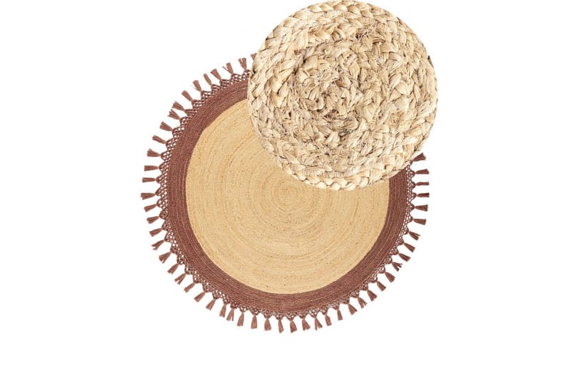 Plattvävd Marts - Beige, brun, 140x140 cm - Textilier & mattor - Mattor - Modern matta - Jutemattor & sisalmattor