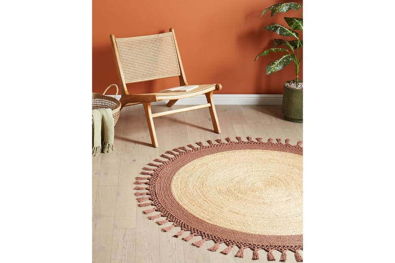 Plattvävd Marts - Beige, brun, 140x140 cm - Textilier & mattor - Mattor - Modern matta - Jutemattor & sisalmattor