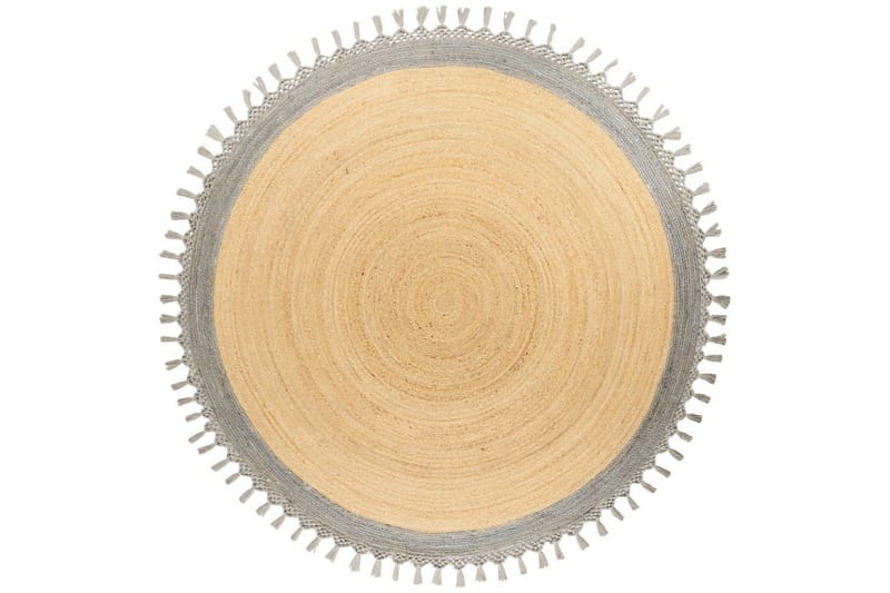 Plattvävd Marts, Beige, grå, 200x200 cm