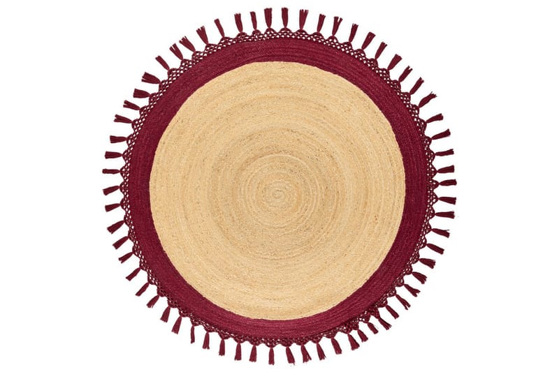 Plattvävd Marts - Beige, Röd, 140x140 cm - Textilier & mattor - Mattor - Modern matta - Jutemattor & sisalmattor